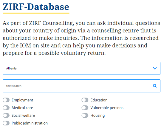 ZIRFdatabase
